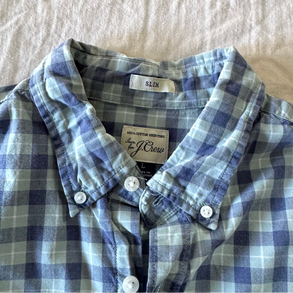 J. Crew Slim 100% Cotton Plaid Button Down Shirt, Large - Picture 4 of 6